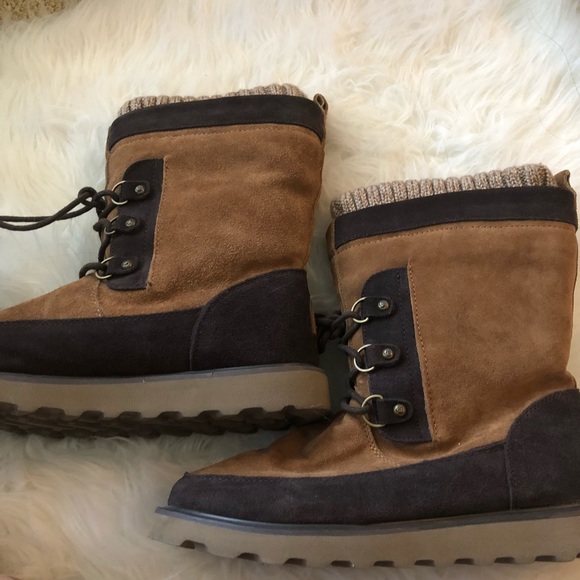 BEARPAW Brown Winter Boots Hike 9 Thick Sturdy cut trail hiking boots booties - Picture 6 of 7